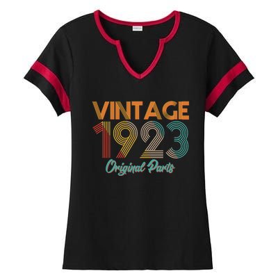 Vintage 1923 Original Parts 100th Birthday Ladies Halftime Notch Neck Tee