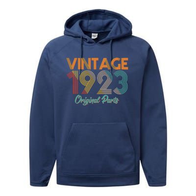 Vintage 1923 Original Parts 100th Birthday Performance Fleece Hoodie