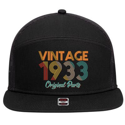 Vintage 1933 Original Parts 90th Birthday 7 Panel Mesh Trucker Snapback Hat