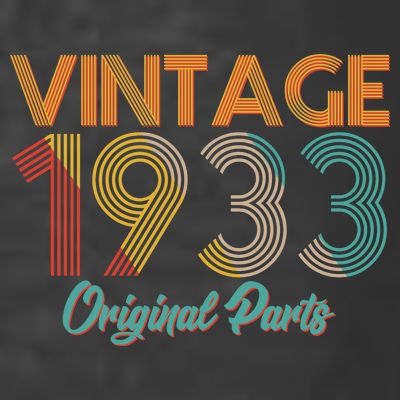Vintage 1933 Original Parts 90th Birthday T-Shirt