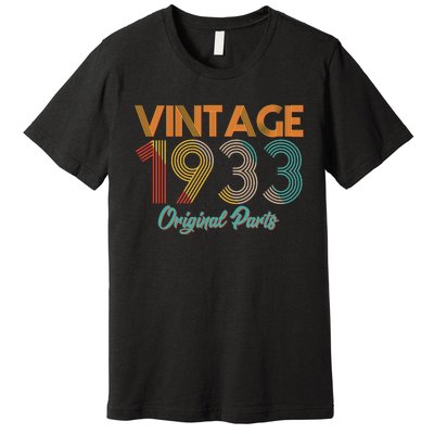 Vintage 1933 Original Parts 90th Birthday Premium T-Shirt