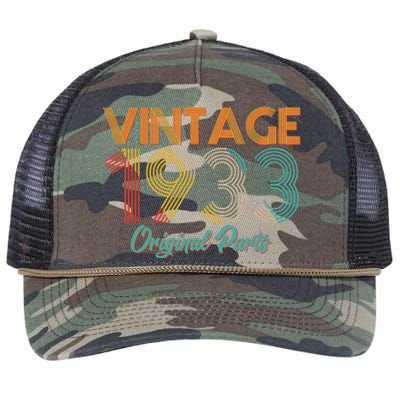 Vintage 1933 Original Parts 90th Birthday Retro Rope Trucker Hat Cap