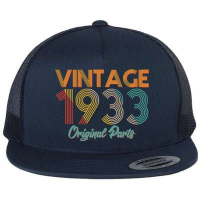 Vintage 1933 Original Parts 90th Birthday Flat Bill Trucker Hat