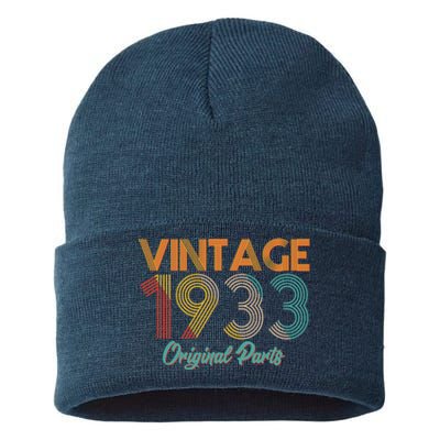 Vintage 1933 Original Parts 90th Birthday Sustainable Knit Beanie