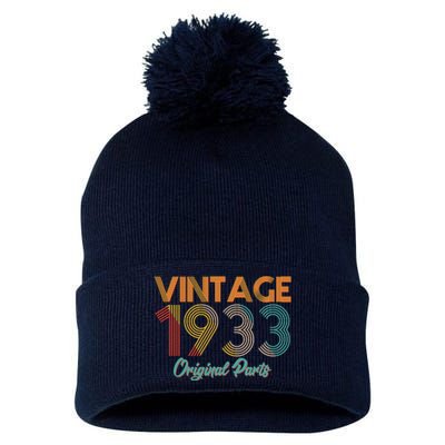 Vintage 1933 Original Parts 90th Birthday Pom Pom 12in Knit Beanie