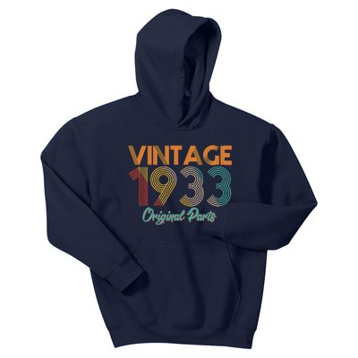 Vintage 1933 Original Parts 90th Birthday Kids Hoodie