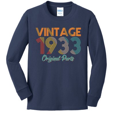 Vintage 1933 Original Parts 90th Birthday Kids Long Sleeve Shirt