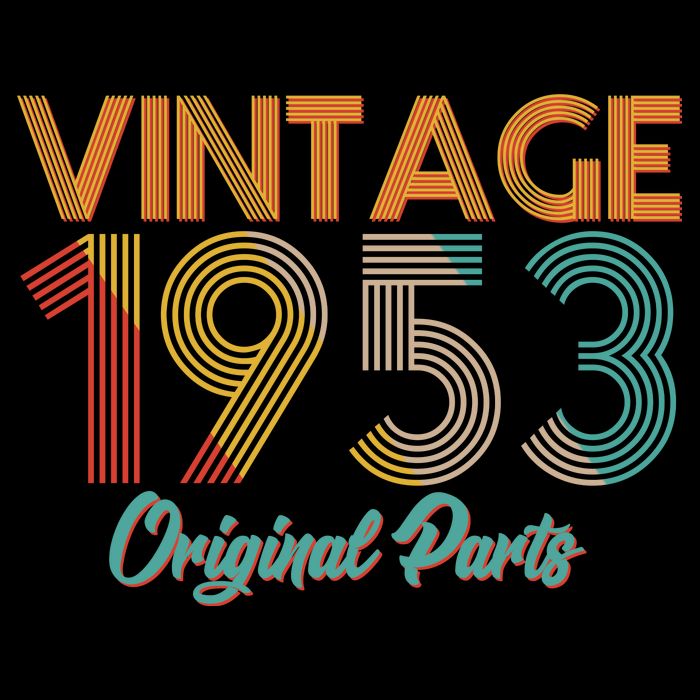 Vintage 1953 Original Parts 70th Birthday Flatbill Hat