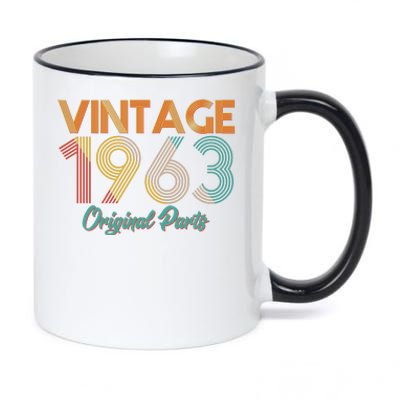 Vintage 1963 Original Parts 60th Birthday 11oz Black Color Changing Mug