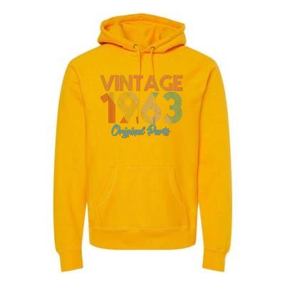 Vintage 1963 Original Parts 60th Birthday Premium Hoodie