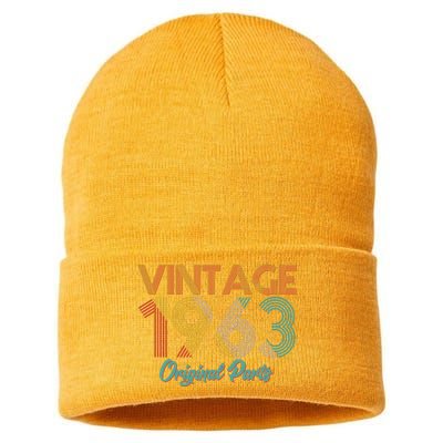 Vintage 1963 Original Parts 60th Birthday Sustainable Knit Beanie