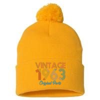 Vintage 1963 Original Parts 60th Birthday Pom Pom 12in Knit Beanie