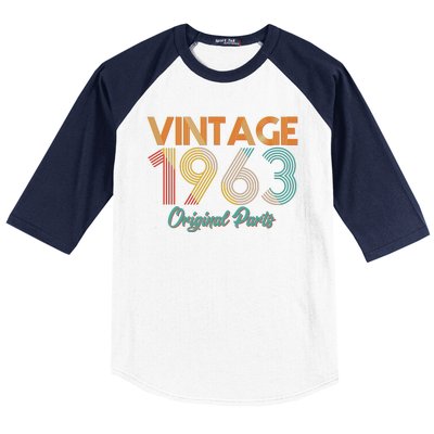 Vintage 1963 Original Parts 60th Birthday Baseball Sleeve Shirt