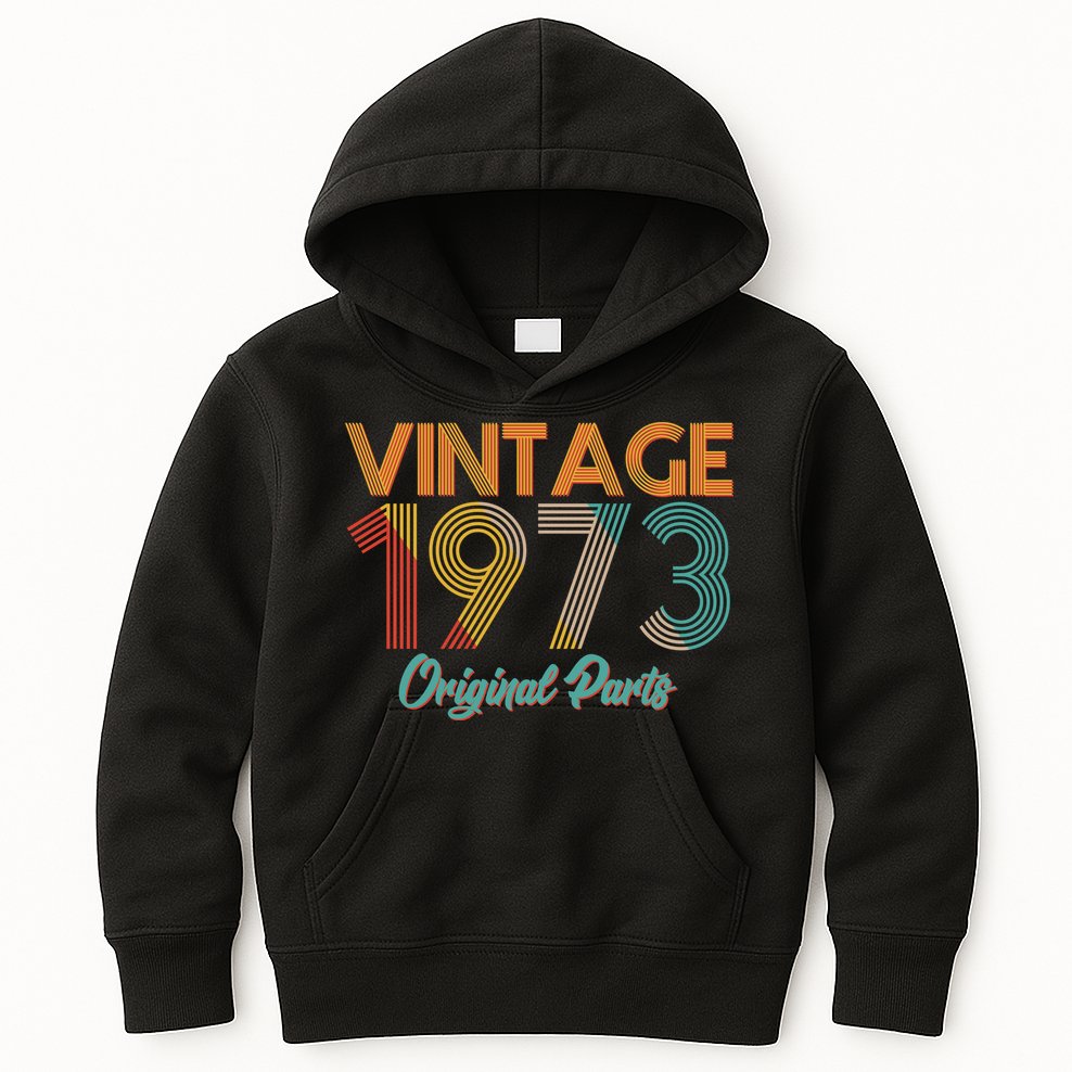 Vintage 1973 Original Parts 50th Birthday Kids Hoodie