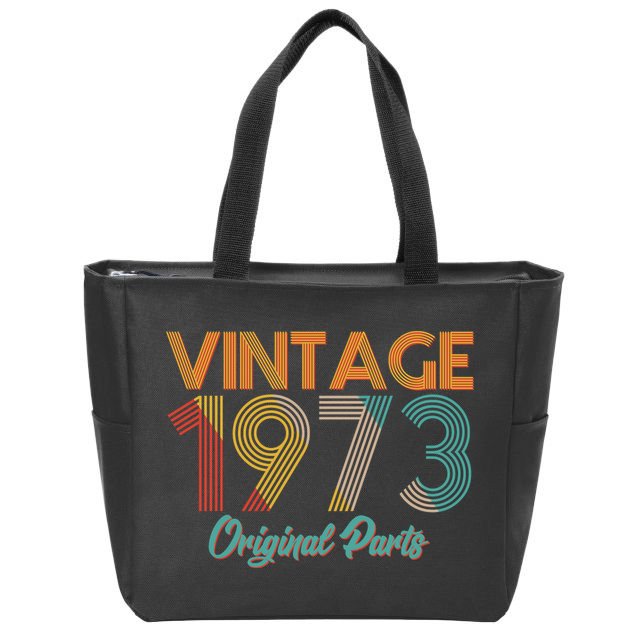 Vintage 1973 Original Parts 50th Birthday Zip Tote Bag