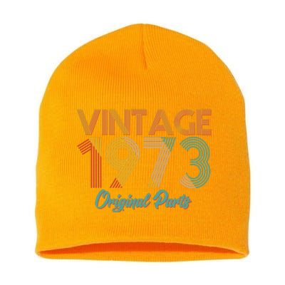 Vintage 1973 Original Parts 50th Birthday Short Acrylic Beanie