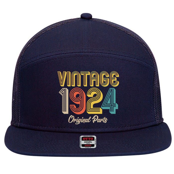 Vintage 1924 Original Parts 100th Birthday 7 Panel Mesh Trucker Snapback Hat