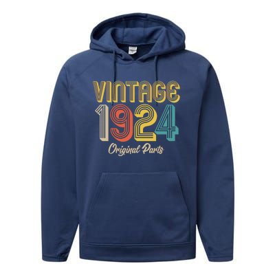 Vintage 1924 Original Parts 100th Birthday Performance Fleece Hoodie