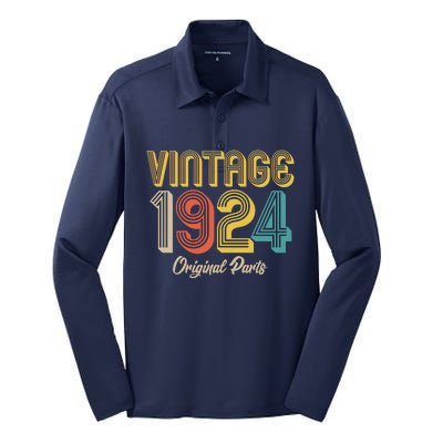 Vintage 1924 Original Parts 100th Birthday Silk Touch Performance Long Sleeve Polo