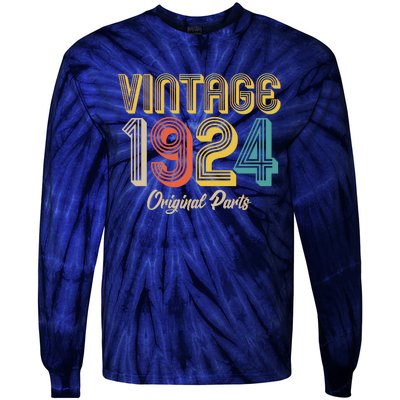 Vintage 1924 Original Parts 100th Birthday Tie-Dye Long Sleeve Shirt