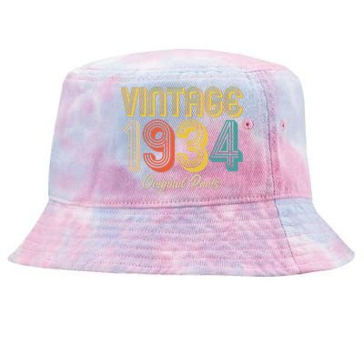 Vintage 1934 Original Parts 90th Birthday Tie-Dyed Bucket Hat