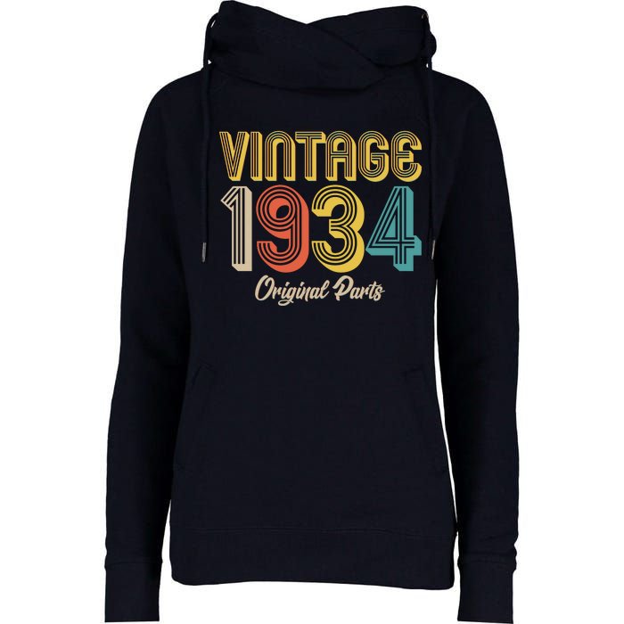 Vintage 1934 Original Parts 90th Birthday Womens Funnel Neck Pullover Hood