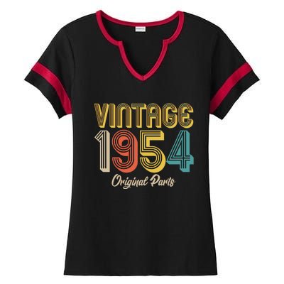 Vintage 1954 Original Parts 70th Birthday Ladies Halftime Notch Neck Tee