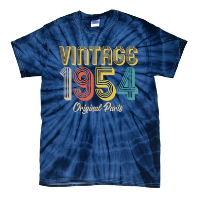 Vintage 1954 Original Parts 70th Birthday Tie-Dye T-Shirt