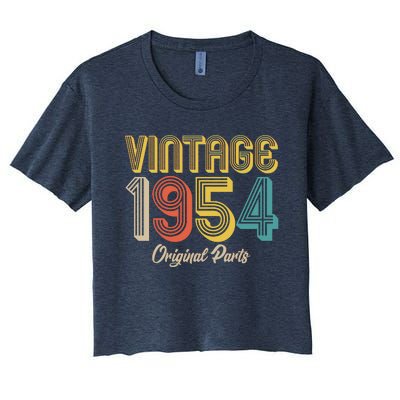 Vintage 1954 Original Parts 70th Birthday Women's Crop Top Tee