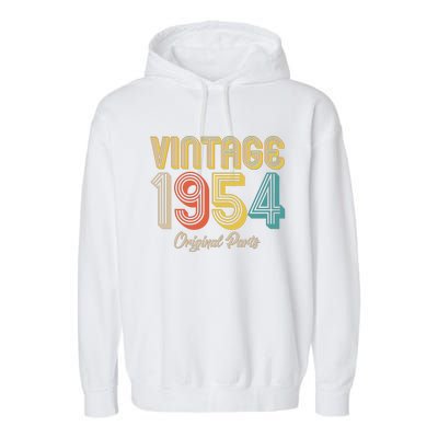 Vintage 1954 Original Parts 70th Birthday Garment-Dyed Fleece Hoodie