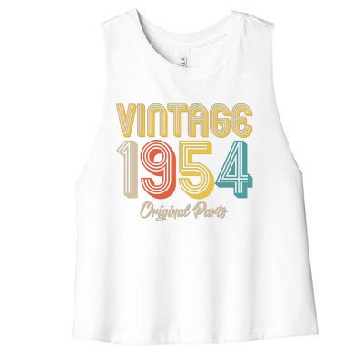 Vintage 1954 Original Parts 70th Birthday Women's Racerback Cropped Tank