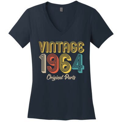 Vintage 1964 Original Parts 60th Birthday Women's V-Neck T-Shirt