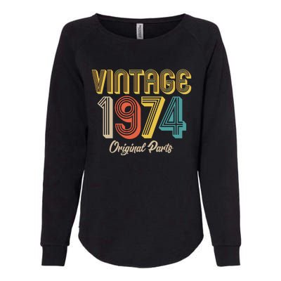 Vintage 1974 Original Parts 50th Birthday Womens California Wash Sweatshirt