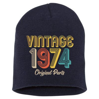 Vintage 1974 Original Parts 50th Birthday Short Acrylic Beanie