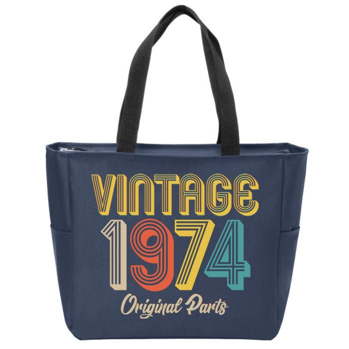 Vintage 1974 Original Parts 50th Birthday Zip Tote Bag