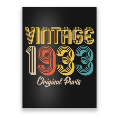 Vintage 1933 Original Parts 90th Birthday Poster
