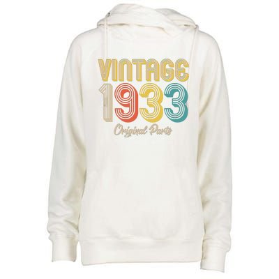 Vintage 1933 Original Parts 90th Birthday Womens Funnel Neck Pullover Hood