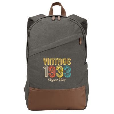 Vintage 1933 Original Parts 90th Birthday Cotton Canvas Backpack