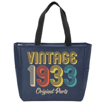 Vintage 1933 Original Parts 90th Birthday Zip Tote Bag