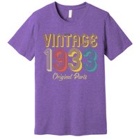 Vintage 1933 Original Parts 90th Birthday Premium T-Shirt