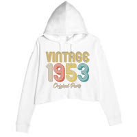 Vintage 1953 Original Parts 70th Birthday Crop Fleece Hoodie