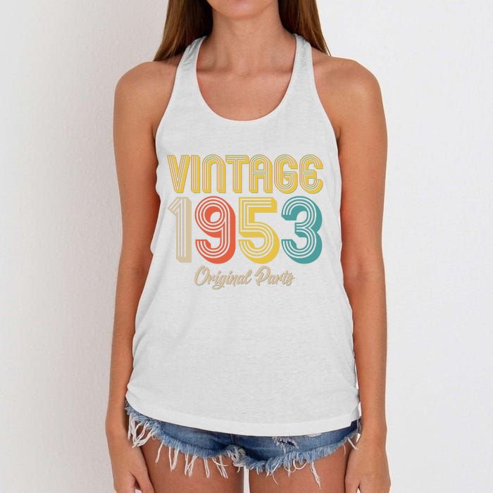 Vintage 1953 Original Parts 70th Birthday Women's Knotted Racerback Tank