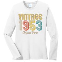 Vintage 1953 Original Parts 70th Birthday Ladies Long Sleeve Shirt