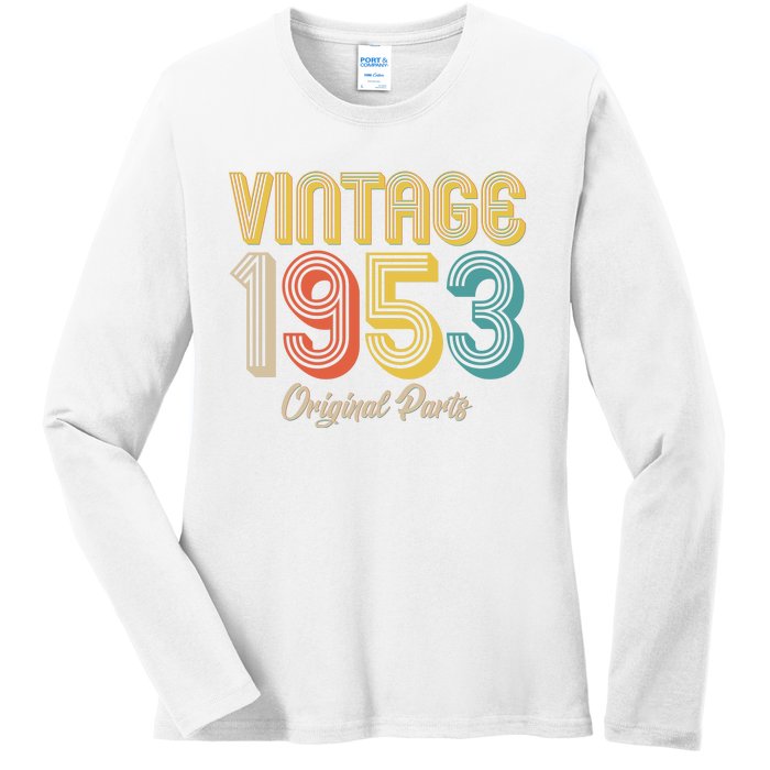 Vintage 1953 Original Parts 70th Birthday Ladies Long Sleeve Shirt