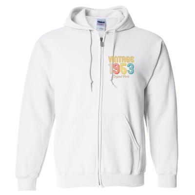 Vintage 1953 Original Parts 70th Birthday Full Zip Hoodie