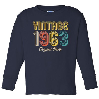 Vintage 1963 Original Parts 60th Birthday Toddler Long Sleeve Shirt