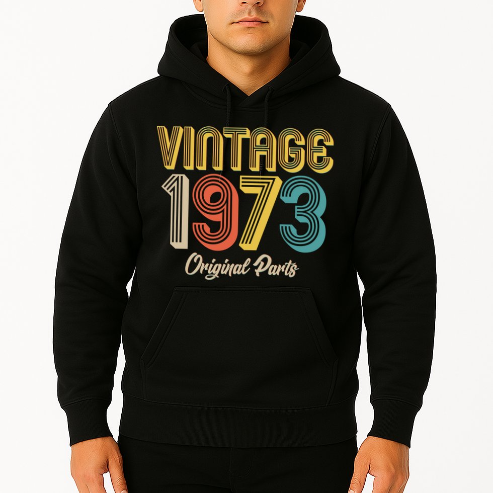 Vintage 1973 Original Parts 50th Birthday Hoodie