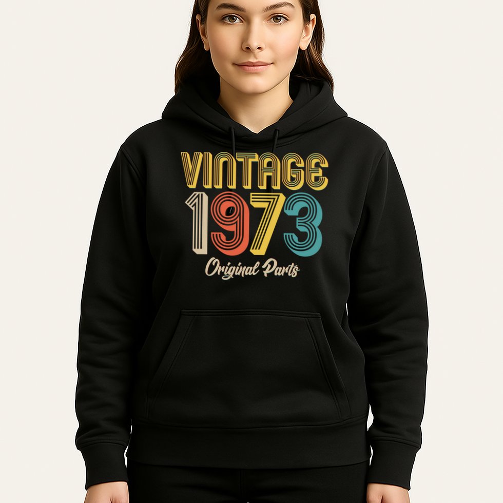 Vintage 1973 Original Parts 50th Birthday Hoodie