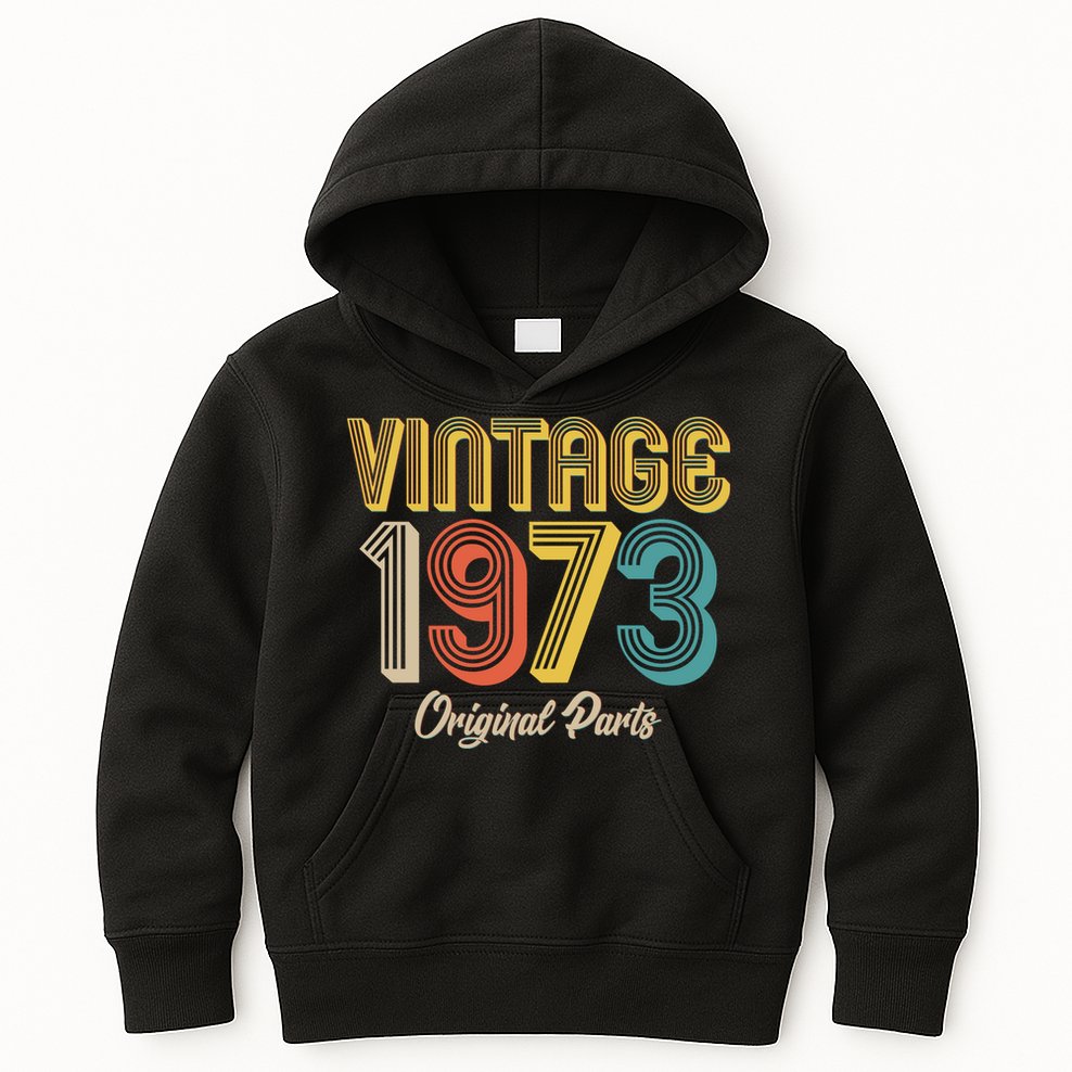 Vintage 1973 Original Parts 50th Birthday Kids Hoodie