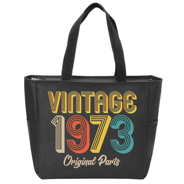 Vintage 1973 Original Parts 50th Birthday Zip Tote Bag